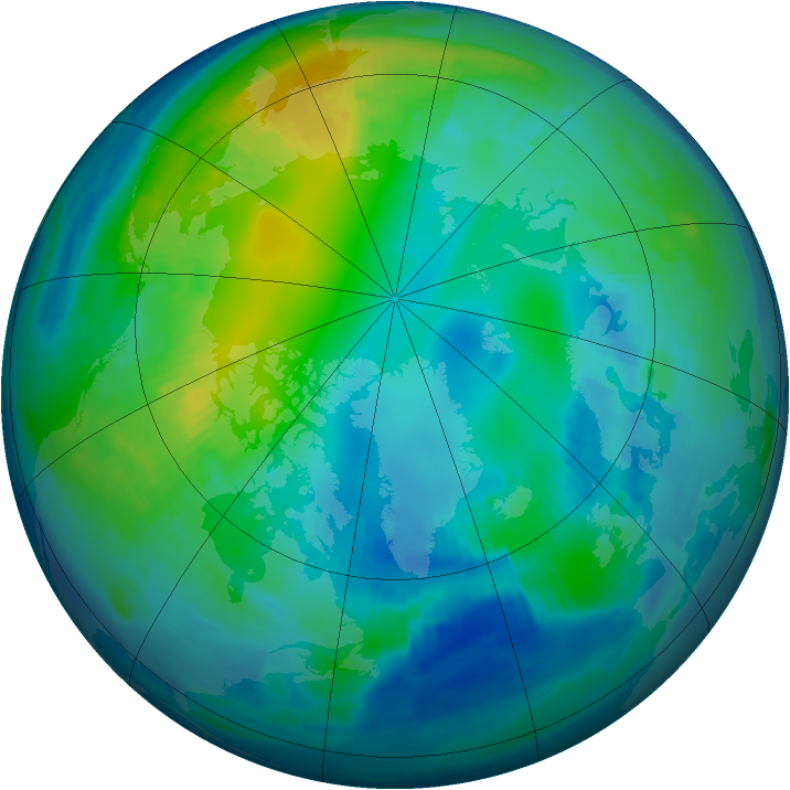 Arctic ozone map for 04 November 1996
